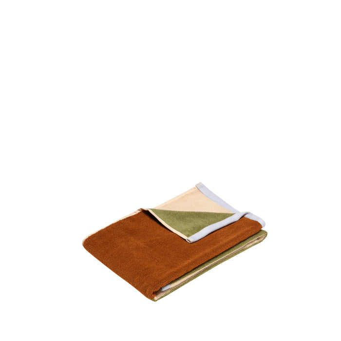 Hübsch - Block Håndklæde, lille, brun/flerfarvet