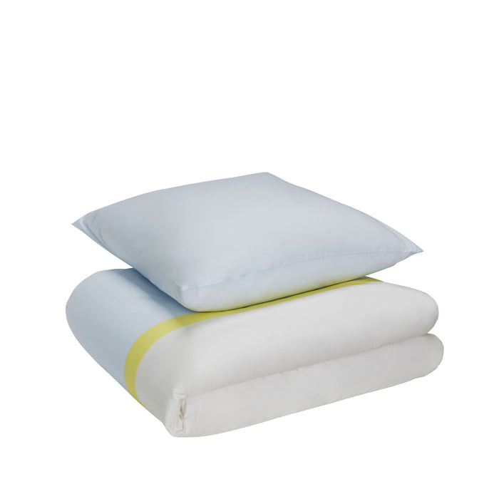 Hübsch - Block sengetøj, lyseblå/flerfarvet