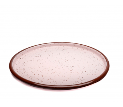 Anna von Lipa - Sparkles Plate, rosa and brown