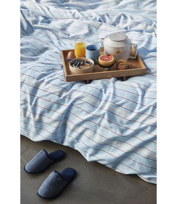 Hübsch - Solace sengetøj blå/bordeauxo