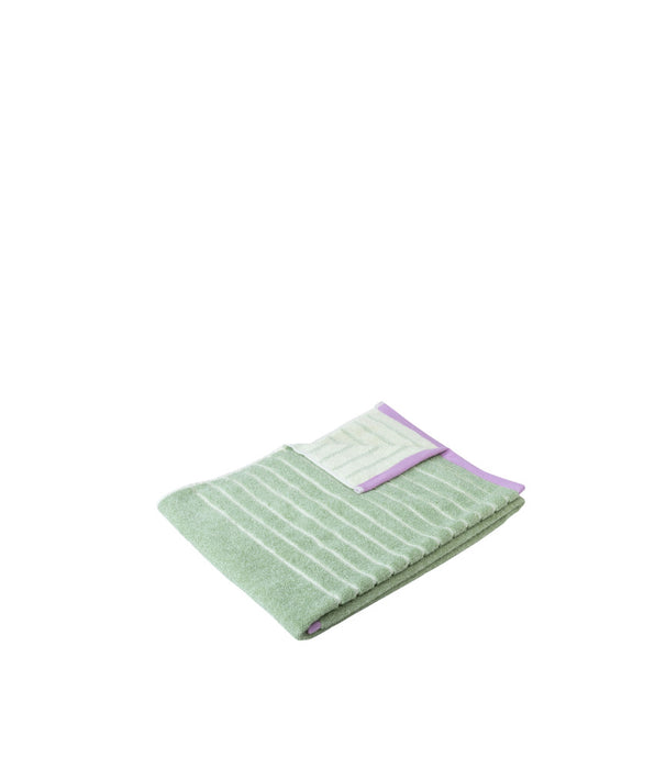 Hübsch - Promenade Håndklæde, lille, grøn/lyserød